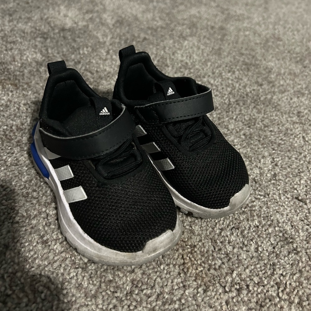 Adidas Kids Black and Gray Sneakers